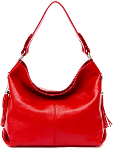 Vista 48 de Moda suave cuero genuino borla mujer bolso señoras hombro mensajero hobo bolso