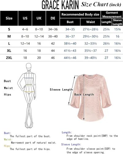Vista 3 de Women Casual Scoop Neck Loose Top 34 Sleeve Satin Chiffon Blouse Tops
