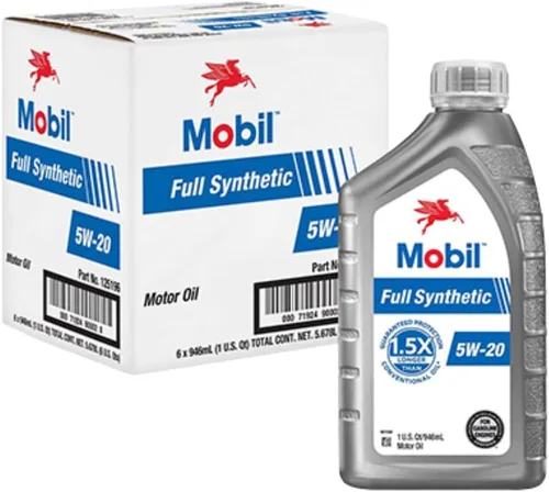 Vista 4 de Mobil Aceite de motor sintético completo 0W-20, 1 cuarto de galón (paquete de 6) Protección de 10,000 millas Fórmula de triple acción