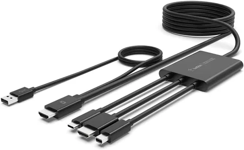 Vista 8 de Belkin Adaptador AV digital multipuerto a HDMI – HDMI/Mini DisplayPort/USB/VGA para dispositivo de audio/vídeo, proyector, monitor, portátil – 7.87