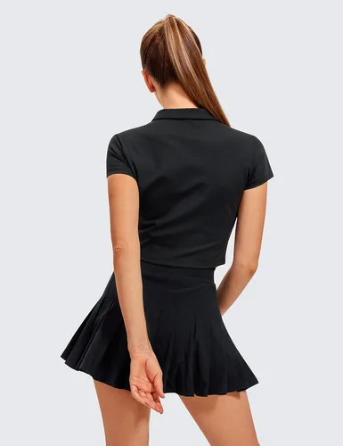 Vista 2 de CRZ YOGA Camisetas de manga corta para mujer, camiseta polo de golf, tenis, atlética, deportiva