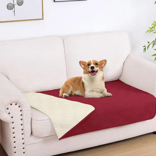 Vista 28 de hyha - Manta impermeable para cama de perro, mantas suaves para mascotas, funda impermeable para sofá para perros, fundas reversibles lavables