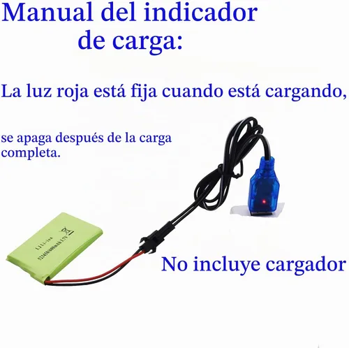 Vista 3 de Blomiky Paquete de 2 baterías recargables de litio de 3.7 V 600 mAh y 2 cables de carga USB compatibles con algunos robots de control remoto batería