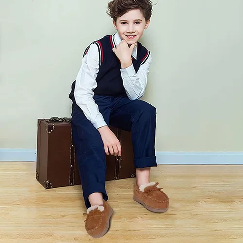 Vista 2 de Mocasines para niños pequeños con suela de espuma viscoelástica para interiores y exteriores, U722WLFX-0914