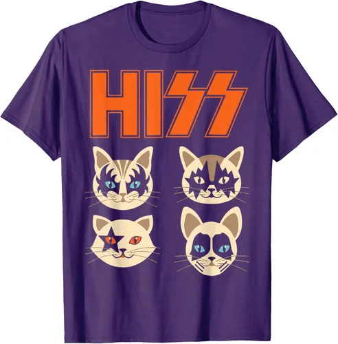 Vista 86 de Camiseta Hiss Funny Cats Kittens Rock Rockin, Negro