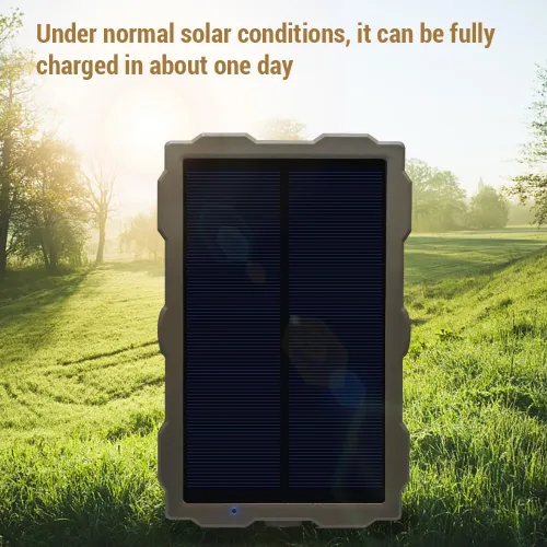 Vista 7 de Lixada Panel de carga solar Cámara de rastro Panel solar 1700mAh recargable para cámara de caza Carga solar al aire libre Alimentado por el sol