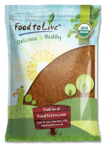 Vista 10 de Food to Live Cacao en polvo orgánico, 1 libra natural, sin azúcar, sin holandés, sin OMG, Kosher, Sirtfood, a granel