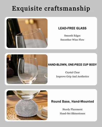Vista 21 de Juego de flautas de champán de 4, vasos de champán sin tallo para boda, vasos de mimosa de cristal irrompibles y elegantes, flautas de champán de 10