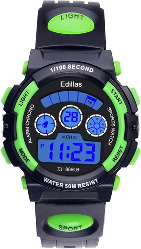 Vista 7 de Edillas Relojes digitales para niños, 7 colores, luces LED, 164.0 ft, impermeables, para niños, estudiantes, adolescentes, deportes al aire libre