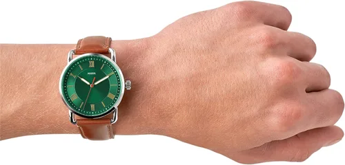 Vista 5 de Fossil Copeland - Reloj de cuarzo de acero inoxidable con correa de piel para hombre