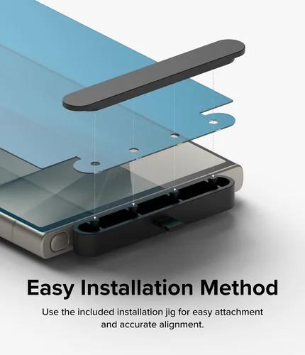 Vista 4 de Ringke Película doble fácil [protección de 4 capas] compatible con Samsung Galaxy S24 Ultra Protector de pantalla 5G, revestimiento de reparación