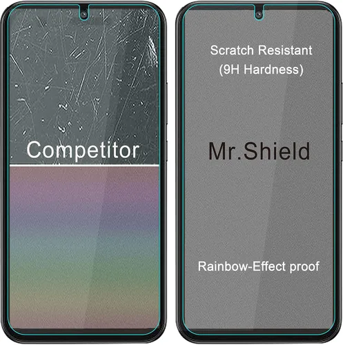 Vista 5 de Mr.Shield [Paquete de 3] Protector de pantalla para Samsung Galaxy S23 FE [vidrio templado] [vidrio japonés con dureza 9H] Protector de pantalla