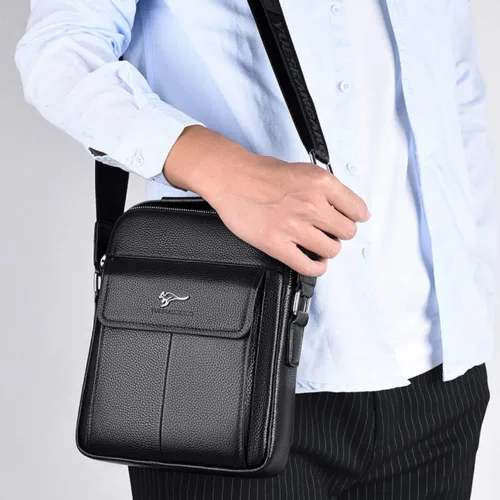 Vista 6 de Leathario Bolso cruzado de cuero para hombre bolso pequeño de mensajero para hombre bolso de hombro para hombre mochila de viaje paquete de trabajo