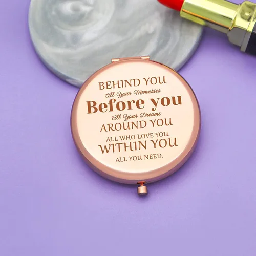 Vista 3 de Jielahua Regalos de despedida de compañera de trabajo para mujeres regalo de despedida para jefes amigos hermana espejo de maquillaje compacto