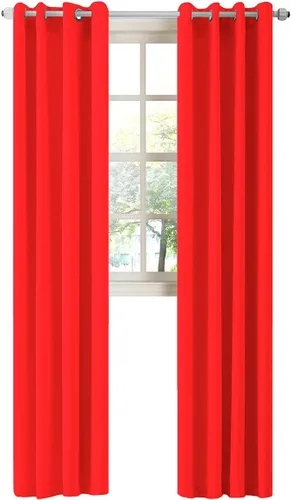 Vista 45 de LA PALMA Cortinas opacas con aislamiento térmico y ojales, para sala de estar, dormitorio, paquete de 2 paneles