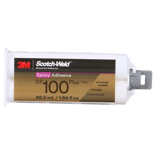 Vista 2 de 3M Scotch-Weld – Adhesivo epoxi DP100 Plus, claro, grado profesional, manejo y curado rápidos, 48.5 mL (1.64 fl oz) duo-pak