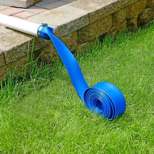 Vista 6 de Blue Devil Manguera de retrolavado de vinilo de 25 pies para piscina con abrazadera de manguera, 1-1/2 pulgadas de ancho x 25 pies de largo
