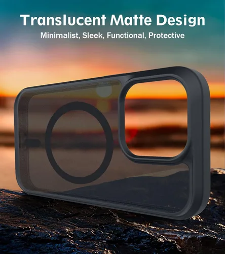 Vista 7 de BossKiss Funda compatible con iPhone 15 Pro, compatible con MagSafe, pantalla y protector de cámara, magnética, translúcida, mate, para mujeres