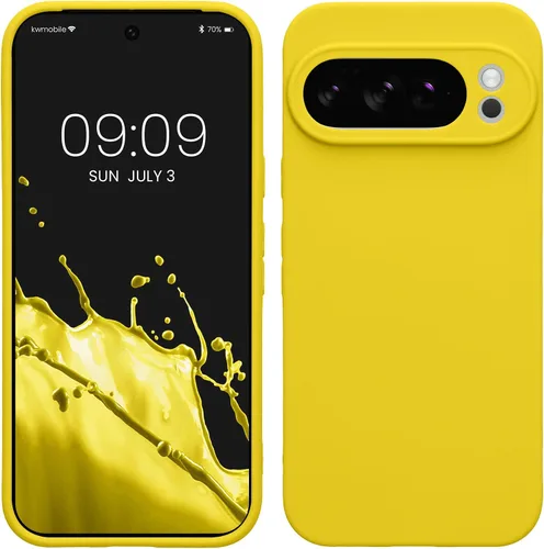 Vista 80 de kwmobile Funda compatible con Google Pixel 9 - Funda protectora delgada de TPU para teléfono - Acabado mate suave - Piedra antigua