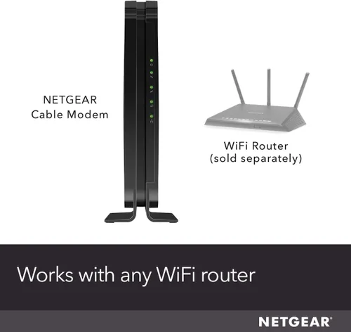 Vista 6 de NETGEAR Módem de cable DOCSIS 3.0 (CM500) Compatible con los principales proveedores de cable, incluyendo Xfinity, Cox, para planes de hasta 400 Mbps