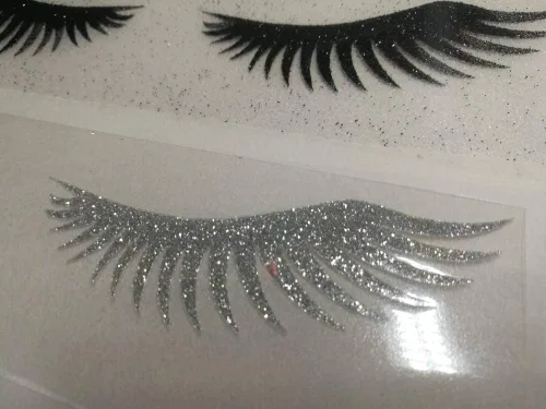 Vista 2 de eyelash iron on/eyelash applique/glitter eyelash patch/diy unicorn shirt