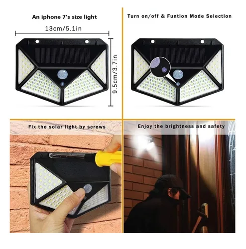 Vista 3 de Lámpara Solar 100 Luces Led