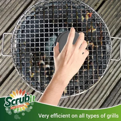 Vista 8 de SCRUBIT Cepillo de limpieza para parrilla, esponja para parrilla, limpiador de barbacoa sin cerdas con almohadilla de limpieza resistente