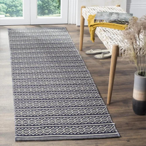 Vista 2 de Safavieh Montauk Collection MTK341A - Alfombra hecha a mano de algodón marfil y gris
