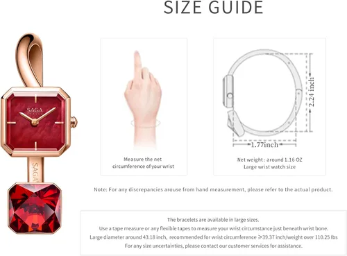 Vista 4 de SAGA Womens Bangle Crystal Collection Inspired Design Watch