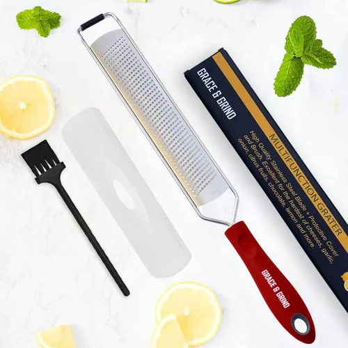 Vista 8 de 2-en-1 DISEÑADO POR CHEFS Rallador de Limón y Queso Parmesano y Triturador de Alimentos - Herramienta Esencial de Rallador para la Cocina, Perfecto