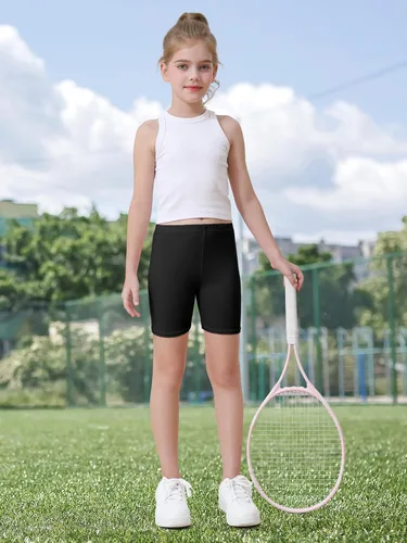 Vista 6 de Resinta Paquete de 6 pantalones cortos de ciclismo para niñas, ropa de verano, multicolor