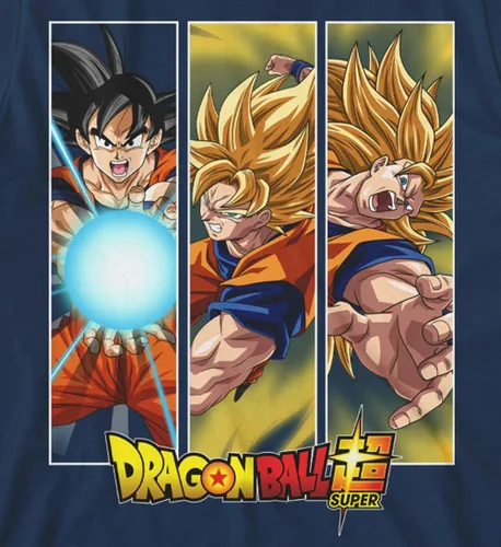 Vista 3 de Dragon Ball Super Goku Saiyan Transformation Youth Camiseta azul marino