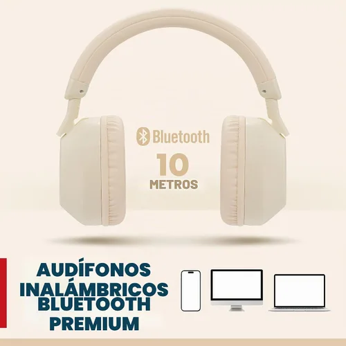 Vista 3 de Gabba Goods Auriculares inalámbricos Bluetooth sobre la oreja: graves profundos, controladores de 1.575 in, micrófono integrado, radio FM, Beige