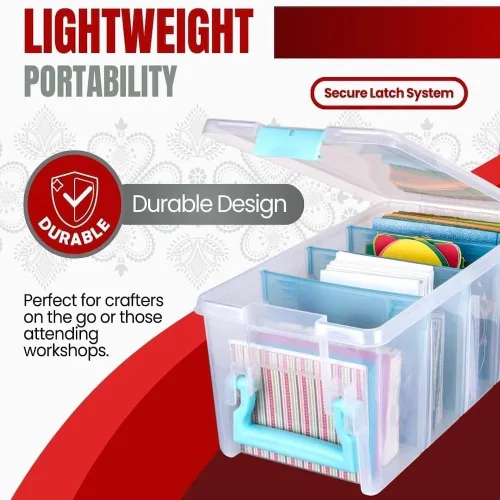 Vista 6 de ArtBin 6925AA Semi Satchel con divisores extraíbles, organizador portátil de arte y manualidades con asa, [1] estuche de almacenamiento de plástico