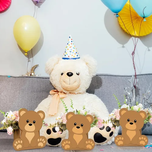 Vista 5 de Hushee - Juego de 12 centros de mesa con diseño de oso para baby shower
