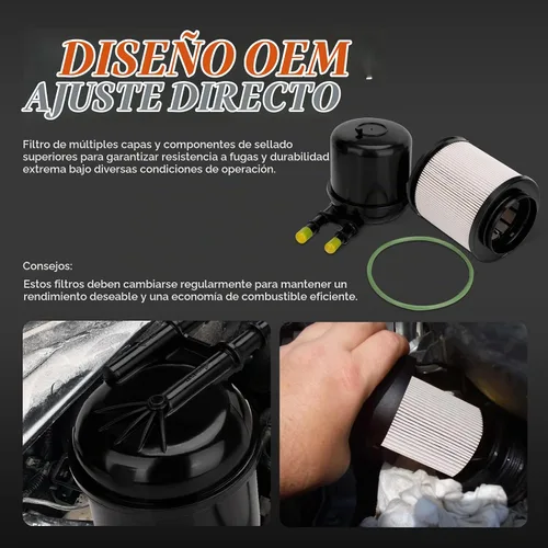 Vista 5 de Yinlowa FD4615 Kit de filtro de combustible diesel para Ford 6.7L Negro