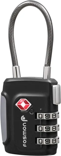 Vista 27 de Fosmon Cerraduras de cable aprobadas por la TSA para equipaje, maleta, cerradura de caja de pistola con botón de liberación a presión, cerradura