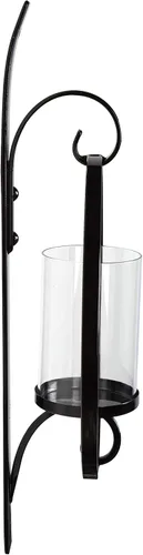 Vista 3 de Kate and Laurel Doria - Candelabro de pared de metal, color negro