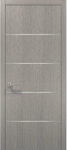 Vista 6 de Puerta interior de madera moderna precolgada con herrajes Planum 0020 seda blanca Adornos de marco de un solo panel Puertas resistentes