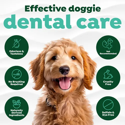 Vista 4 de TropiClean - Aditivo de agua para aliento fresco para cachorros, solución limpiadora de dientes y ambientador de aliento, sin necesidad de pasta