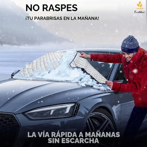 Vista 3 de EcoNour - Cubierta de nieve para parabrisas de coche - Cubierta de hielo para parabrisas con 4 capas de grosor, cubierta de protección contra