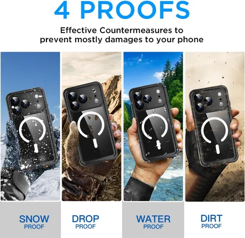Vista 3 de AICase Funda impermeable transparente para iPhone 18 Pro con MagSafe