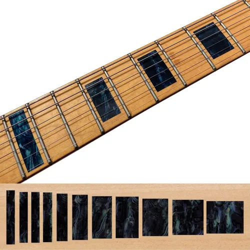 Vista 7 de Adhesivos de marcaje para diapasón para guitarras y bajos - Bloques LP/SG - Perla blanca envejecida, F-005BL-AW