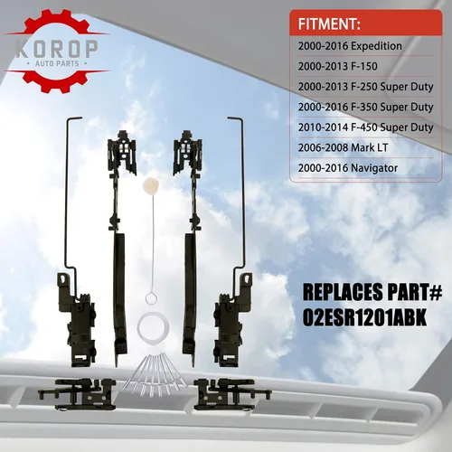 Vista 2 de KOROP Kit de reparación de techo corredizo compatible con Ford F150 F250 F350 F450 Expedition Lincoln Mark LT Navigator Reemplaza # 02ESR1201ABK Kit