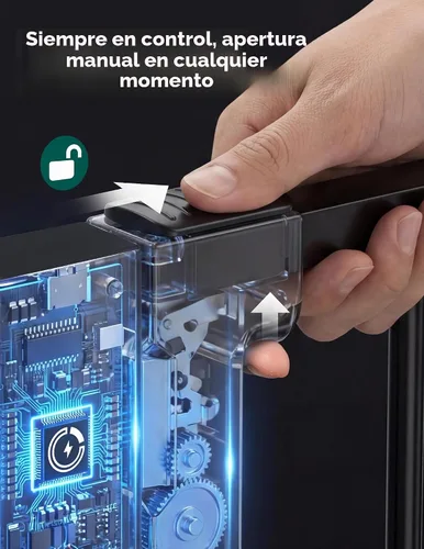 Vista 4 de Babelio - Puerta inteligente para bebé con apertura automática/cierre, montada a presión, sin taladro, para puertas/parte superior de escaleras.