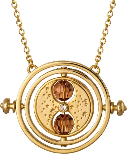 Vista 5 de Harry Potter Joyería Hermione - Collar giratorio mágico de reloj de arena de viaje en el tiempo, girador de tiempo, chapado en oro, 22 pulgadas