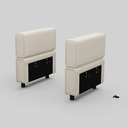 Vista 10 de Belffin Módulo modular de respaldo para sofá seccional para sofá seccional apoyabrazos/respaldo (juego de 4) terciopelo negro