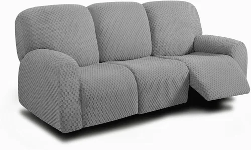 Vista 37 de ULTICOR Fundas de sofá reclinable de 8 piezas, fundas elásticas de jacquard para sofá reclinable de 3 cojines, fundas deslizables gruesas, suaves