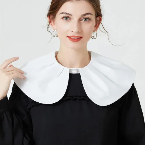 Vista 4 de Blusa de media camisa con cuello falso desmontable para mujeres y niñas