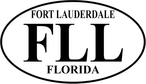 Vista 2 de CafePress FLL Fort Lauderdale - Adhesivo ovalado para parachoques